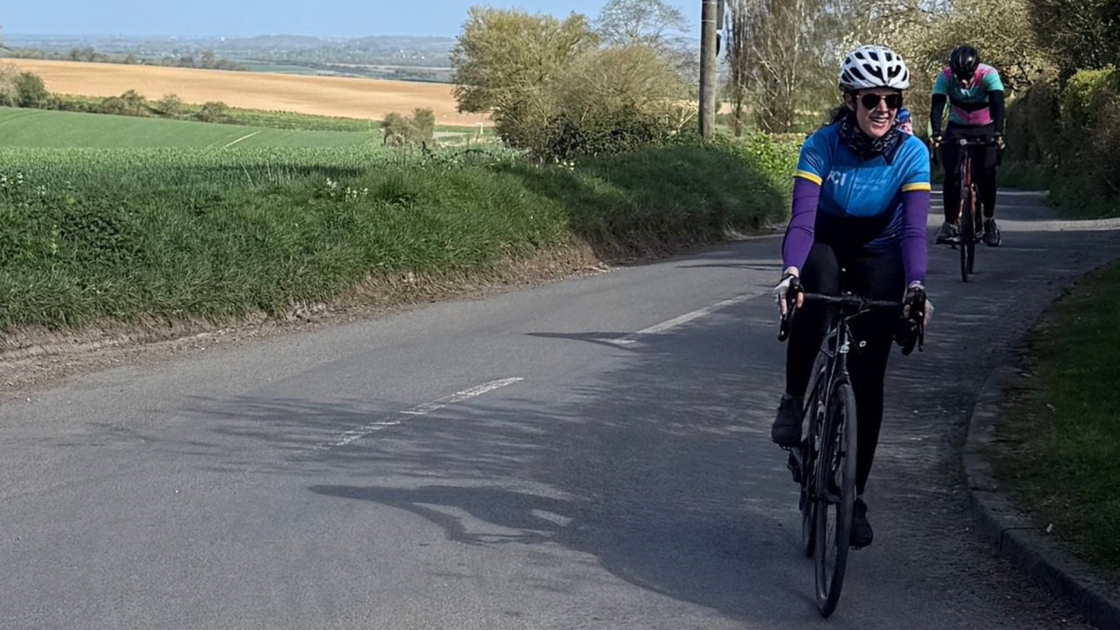 Rachel on her bike